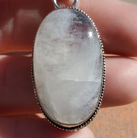 New Rainbow Moonstone 925 Silver Pendant. - Picture 8 of 9